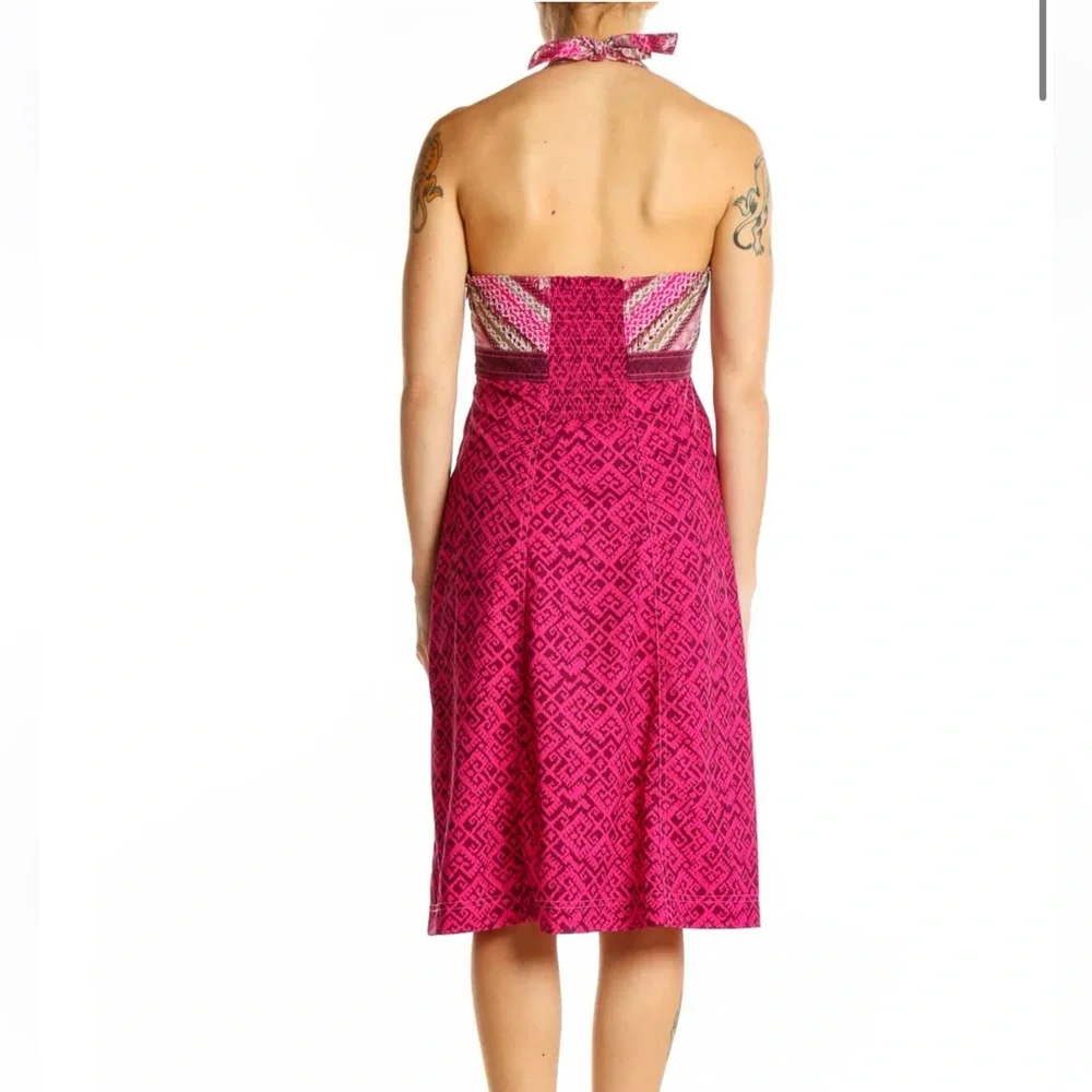 Athleta Pink Patterned Halter Neck Dress